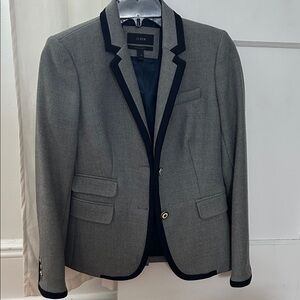J. Crew Gray Blazer with Black Trim